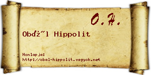 Obál Hippolit névjegykártya